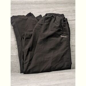 Reebok Lined Track Pants PLus Size 2X XX Windbreaker Black Athletic Joggers Zips